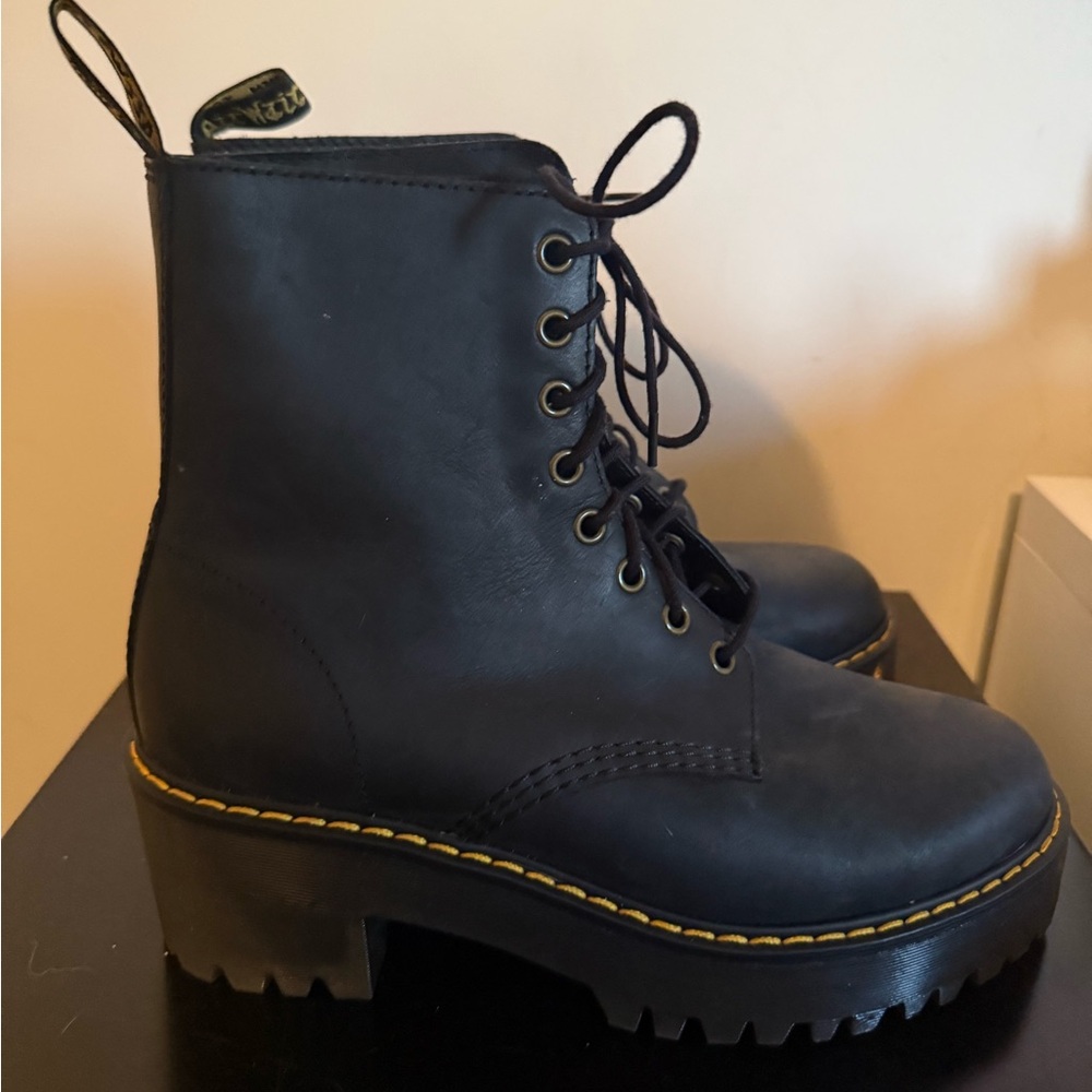 Dr. Martens Black Wedge Boots - Picture 4 of 5
